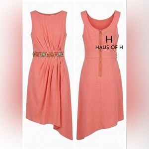 Nick Verreos Women’s sleeveless Dress NV0213-105 Salmon Size 8